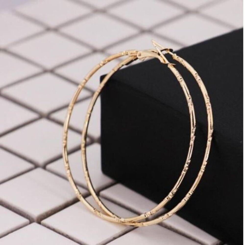 Large Etched Hoop Earrings